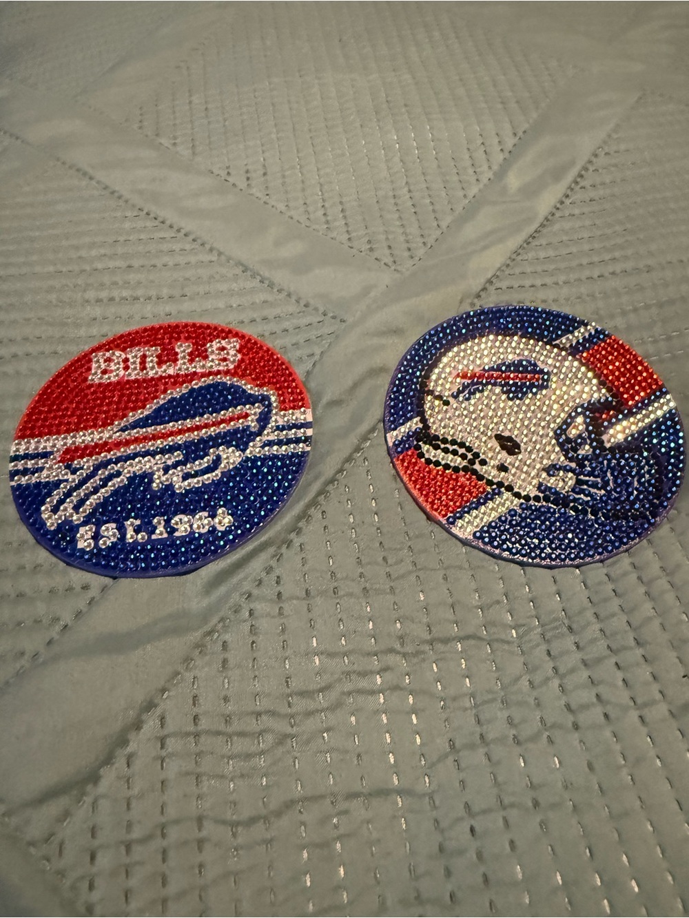Buffalo Bills Diamond Art Rhinestone  2 Handmade - Magnets Red, Blue, White